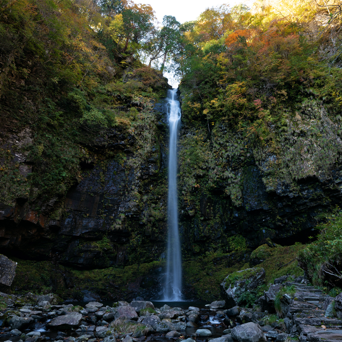 Autumn Leaves at Amidagataki Waterfall